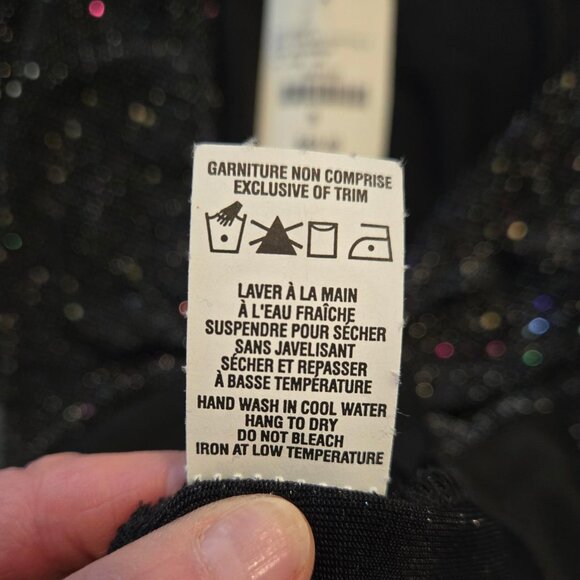 Sparkly Top - Sheer Hem - Black with Sparkle - NWT - Size S - Mandy Evans - Picture 12 of 12